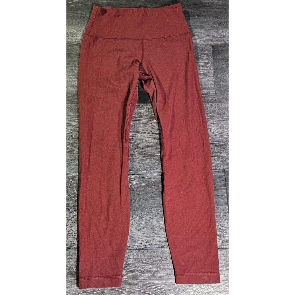 Lululemon Align Pant II 25 Women Size 6 Maroon Stretch Performance Training Nulu